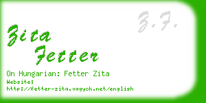 zita fetter business card